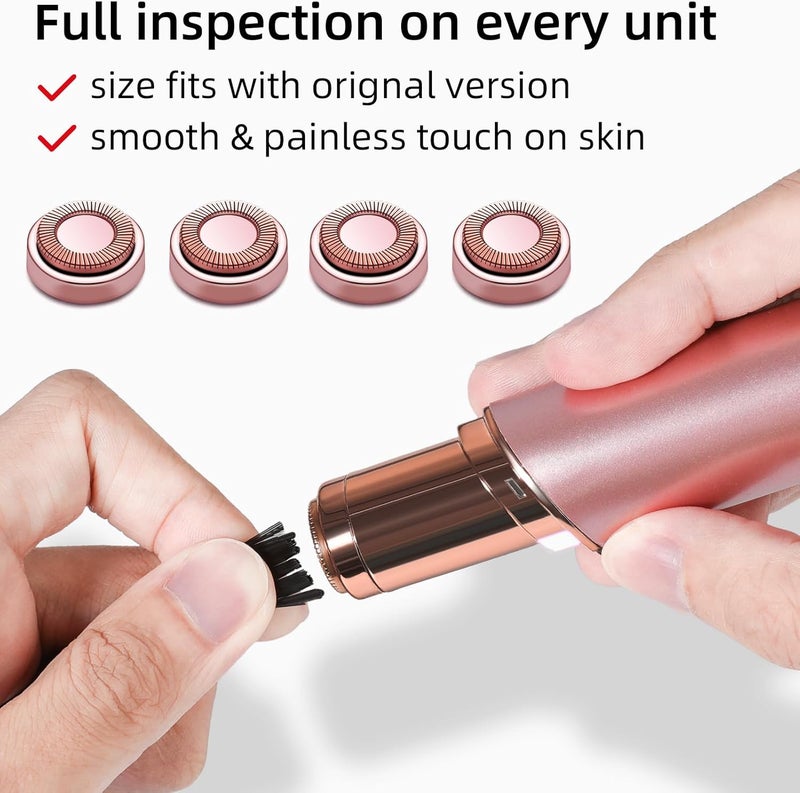 BECHY Facial Hair Remover Replacement Heads Gen 1 for Finishing Touch Flawless Facial Hair Removal,Effective Compatible with Flawless Shaver Tool for Women 18K Gold-Plated Rose Gold, 6 pcs,As Seen On TV. - Image 4